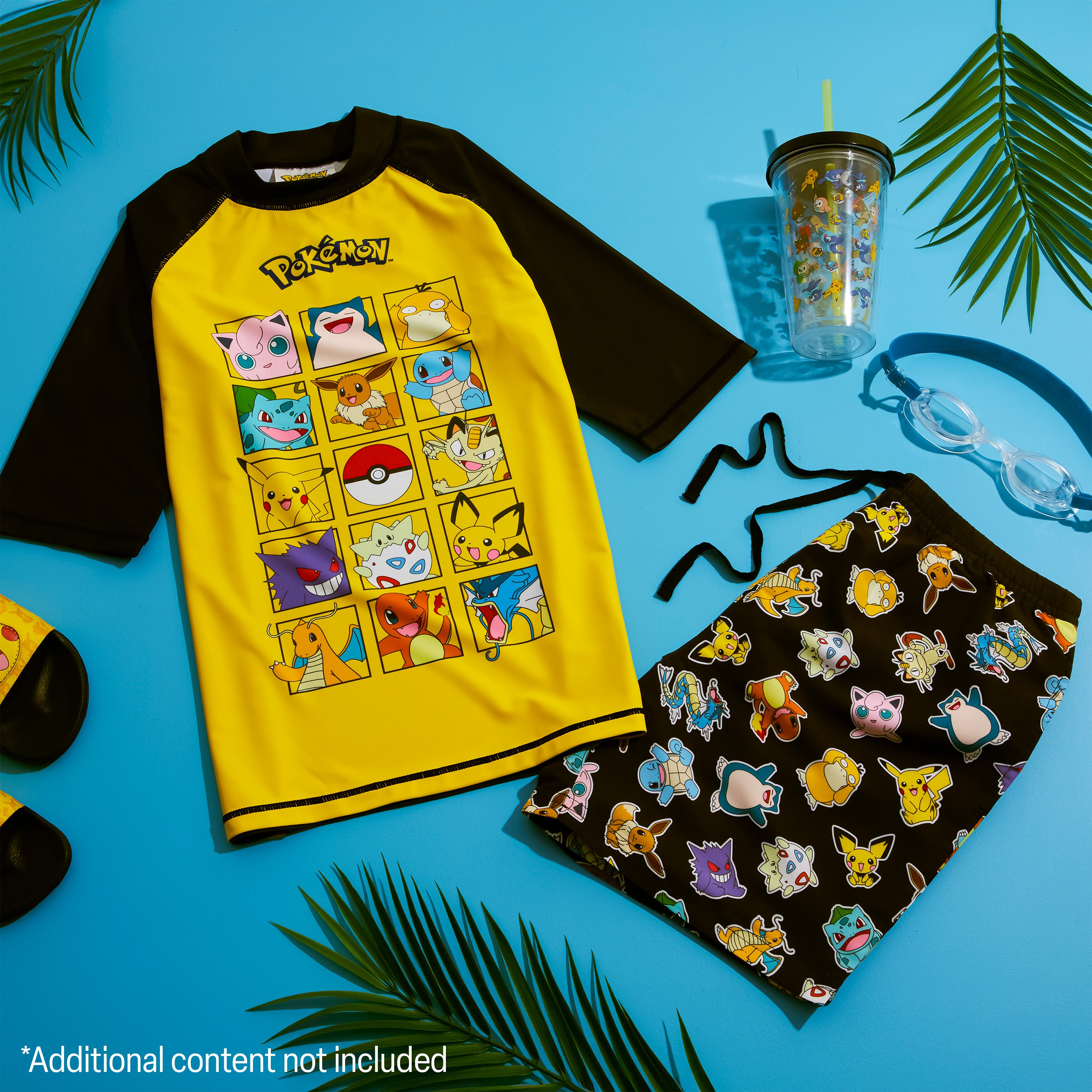 Pokemon Boys 2 Piece Swimwear Set, Swimming Top and Boys Swim Trunks - Get Trend