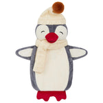 Hot Water Bottle with Animal Fleece Cover - Grey Penguin - Get Trend