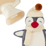 Hot Water Bottle with Animal Fleece Cover - Grey Penguin - Get Trend