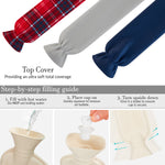 Extra Long Hot Water Bottle with Soft Fleece Cover - Random Selection - Get Trend