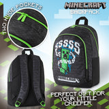 Minecraft Kids School Backpack with Zipped Front Pocket for Sports,Travel - Gamer Gifts