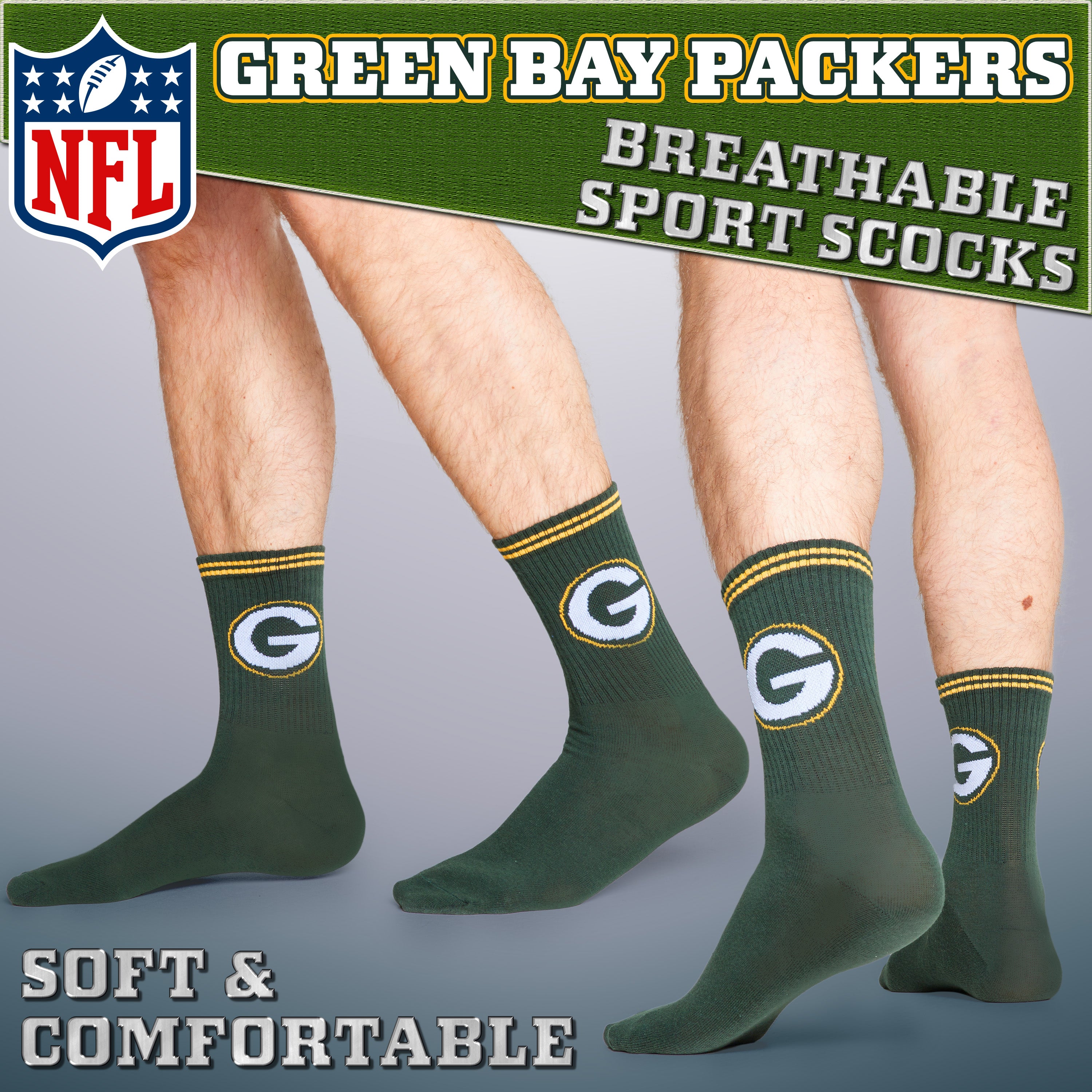 NFL Socks for Adults and Teenagers - Pack of 5 Calf Socks - Get Trend