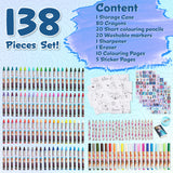 Disney Art Set for Kids 130+ Pieces Frozen Colouring Pencils - Frozen - Get Trend