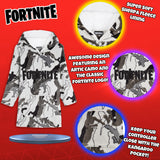 Fortnite Oversized Hoodie Blankets for Boys Fleece Extra Long Warm Wearable Hooded Poncho for Kids and Teens 14+, Gamers Gifts