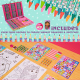 Gabby's Dollhouse Art Set for Kids with 137 Pieces, Drawing and Colouring Art Supplies