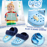 Bluey Kids Clogs with Removable Fur Lining & Charms Garden Shoes