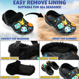 Pokemon Boys Clogs with Removable Fur Lining & Charms, Anime Gifts for Boys