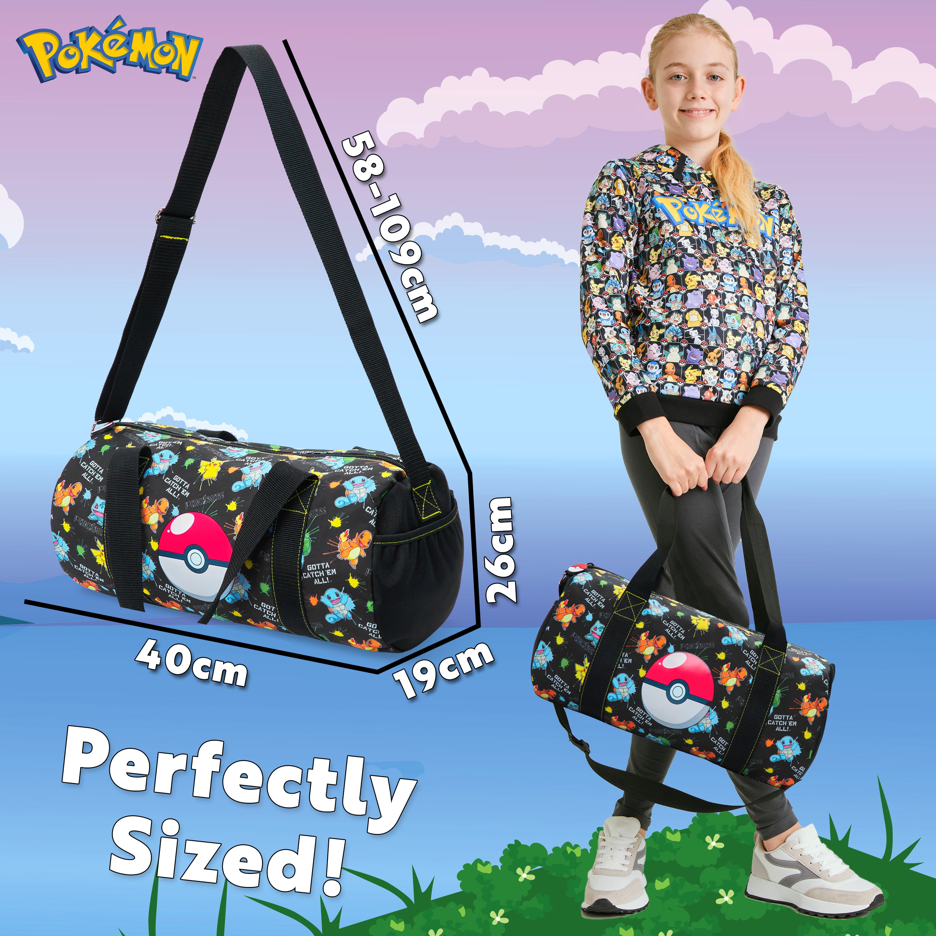 Pokemon Gym Bag for Kids, Pikachu Boys Duffle Bag Large - Get Trend