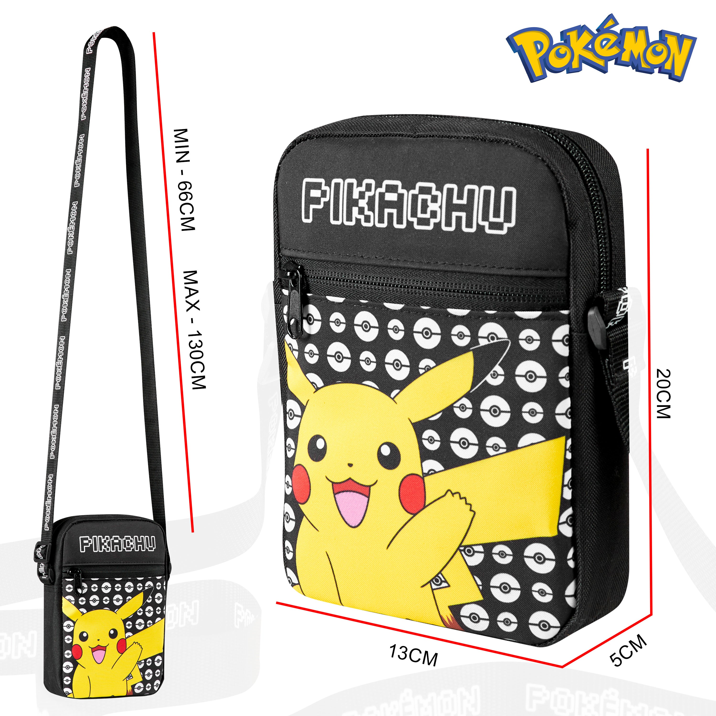 Pokemon Shoulder Bag Cross Body Bag for Kids - PIKACHU - Get Trend