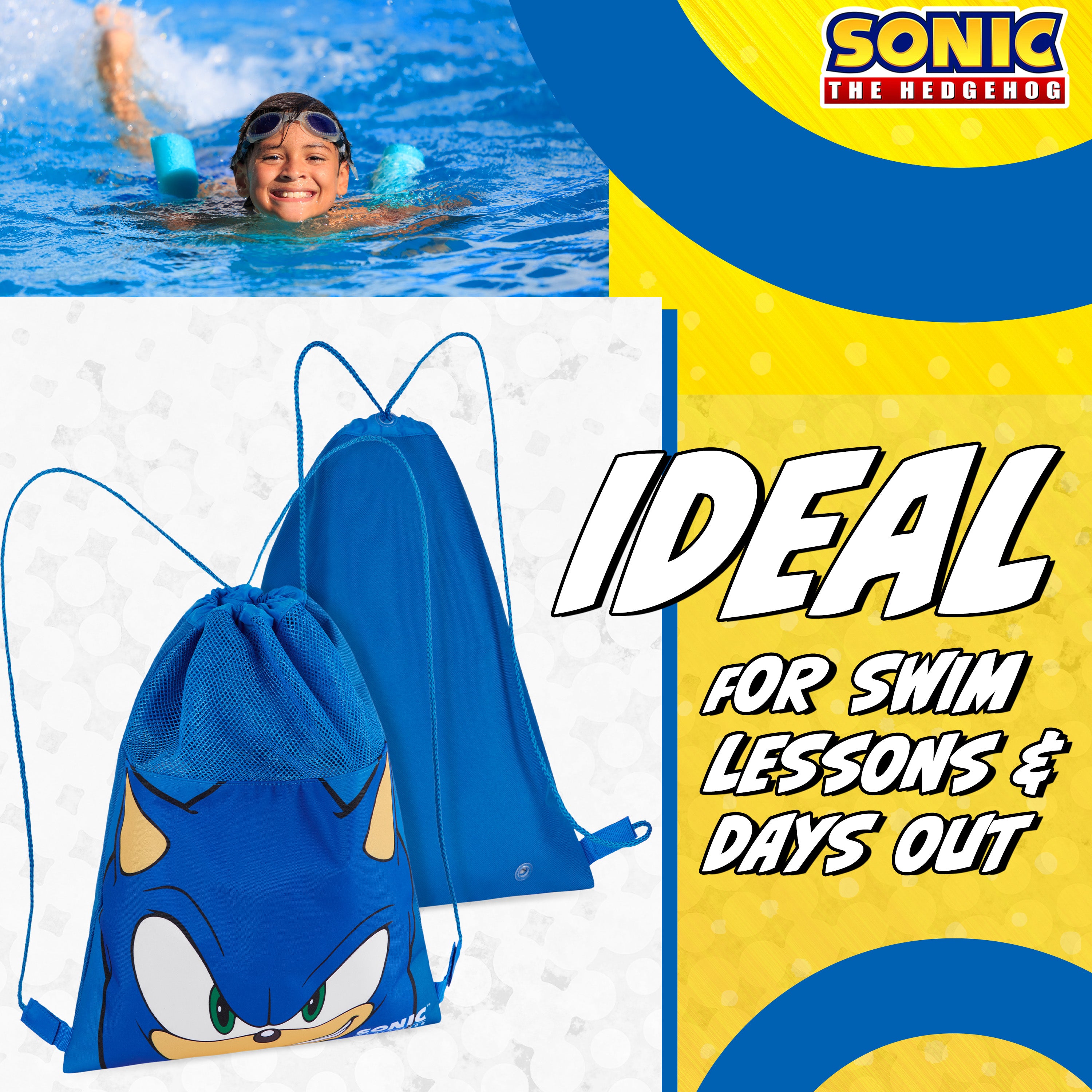 Sonic The Hedgehog Kids Drawstring Bags - Gamer Swimming Bag, School, Sports, PE Bag - Get Trend