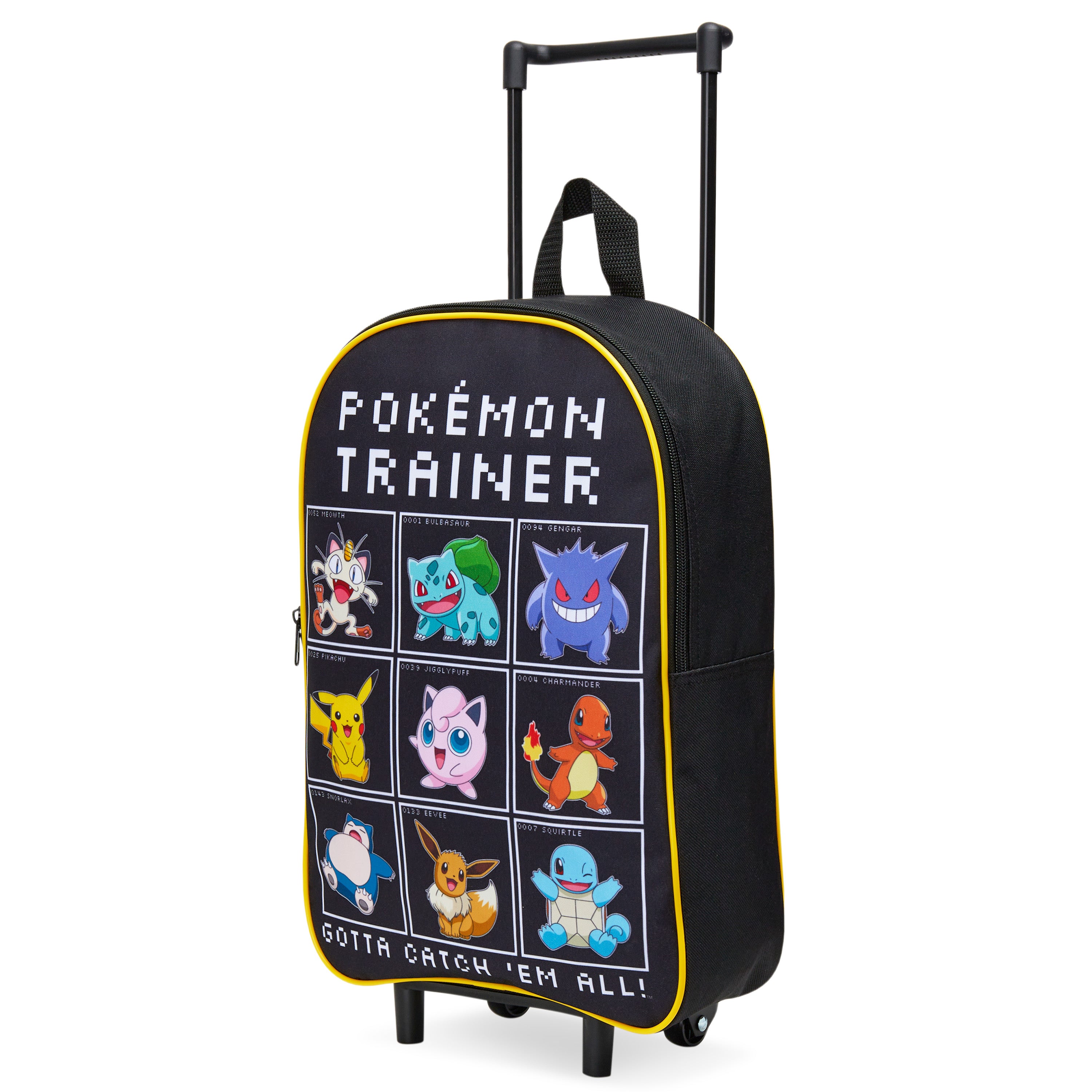 Pokemon Kids Foldable Trolley Suitcase 39 x 27cm, 10.5 litres 2 Wheels (Black/Multi) - Get Trend