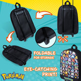 Pokemon Kids Foldable Trolley Suitcase - Black AOP - Get Trend