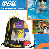 Pokemon Kids Drawstring Bag - Pikachu String Swim Bag for School, Sports, PE Bag