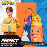 Pokemon Kids Drawstring Bag - Pikachu String Swim Bag for School, Sports, PE Bag