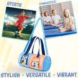 Bluey Sports Bag, Spacious Weekend Bag Duffel Bag Holdall with Zipped Pockets, Travel Essentials, Sports, Dance (Blue)