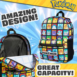 Pokemon Kids Backpack with Water Bottle Pocket for School, Sports, Travel - Anime Gifts