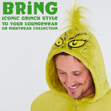 The Grinch Mens Fleece Hooded Onesie, Fluffy Loungewear - Funny Gifts for Him