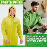 The Grinch Mens Fleece Hooded Onesie, Fluffy Loungewear - Funny Gifts for Him