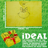 The Grinch Fleece Bed Blanket, Soft Bed Throw 150x120cm - Festive Gifts (Green)