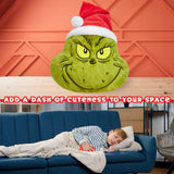 The Grinch 3D Plush Pillow Cushion for Bed, Sofa, Christmas Decor 52x34.5x10.5cm