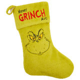 The Grinch Fluffy Christmas Stocking, Funny Festive Hanging Xmas Decor 44cm