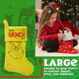 The Grinch Fluffy Christmas Stocking, Funny Festive Hanging Xmas Decor 44cm