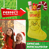 The Grinch Fluffy Christmas Stocking, Funny Festive Hanging Xmas Decor 44cm