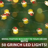 The Grinch LED Christmas String Lights, Battery Operated 170cm Fairy Lights (Green 2D)