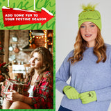 The Grinch Hat Scarf and Gloves Ladies Winter Accessories, Funny Hat Hand Warmer Long Hat Mitten - Gifts for Her