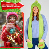 The Grinch Hat Scarf and Gloves Ladies Winter Accessories, Funny Hat Hand Warmer Long Hat Mitten - Gifts for Her