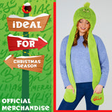 The Grinch Hat Scarf and Gloves Ladies Winter Accessories, Funny Hat Hand Warmer Long Hat Mitten - Gifts for Her