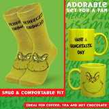 The Grinch Mug and Socks Gift Set Calf Socks and 340ml Mug - Gifts for Her