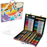 Pokemon Art Supplies Set, 40+ Pcs Kids Painting Drawing Colouring Travel Case with Crayons Felt Tips Watercolours - Kids Gifts (Multi)