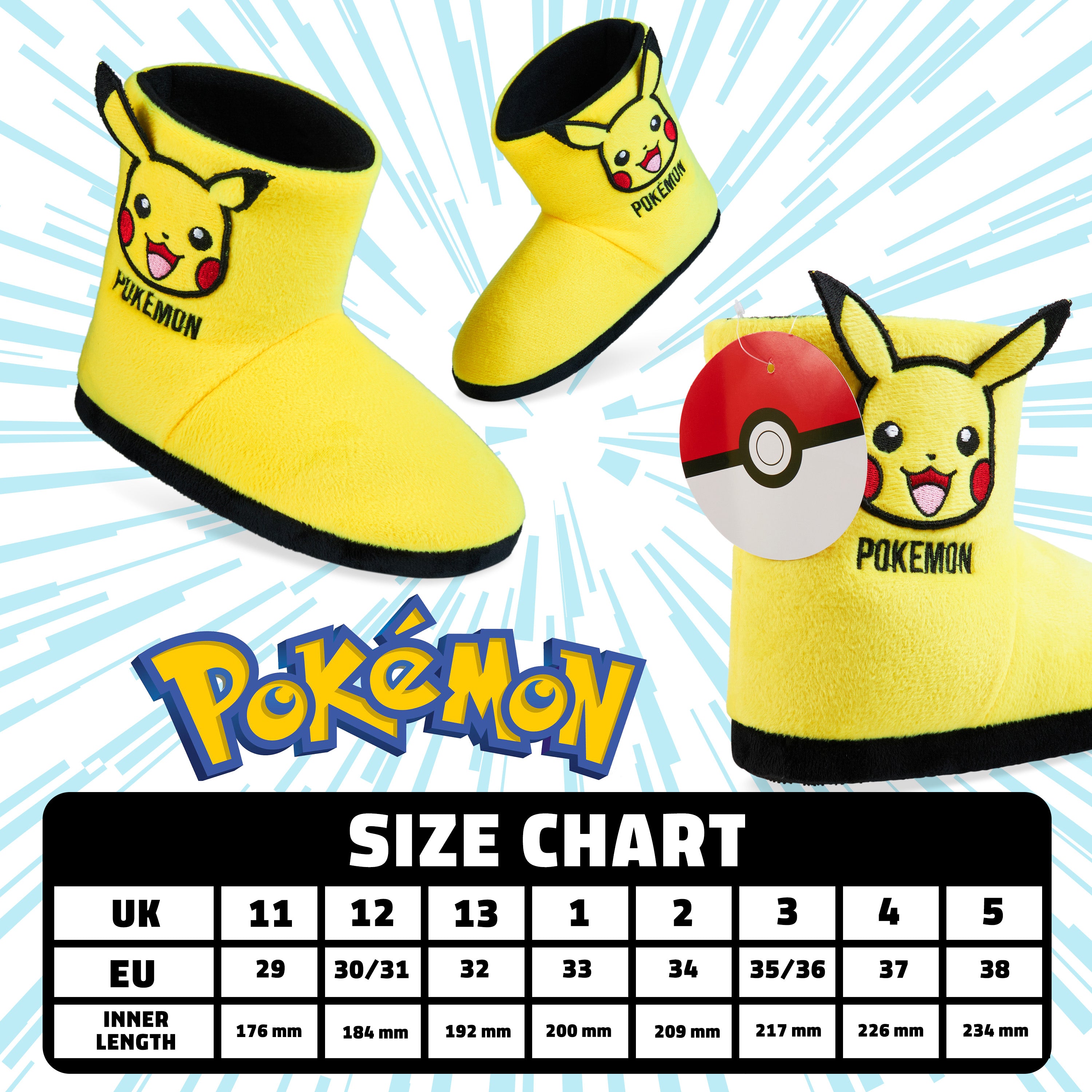 Pokemon Boys Slippers, Pikachu Bulbasaur Soft Kids Shoes, Pokemon Gifts for Boys - Get Trend