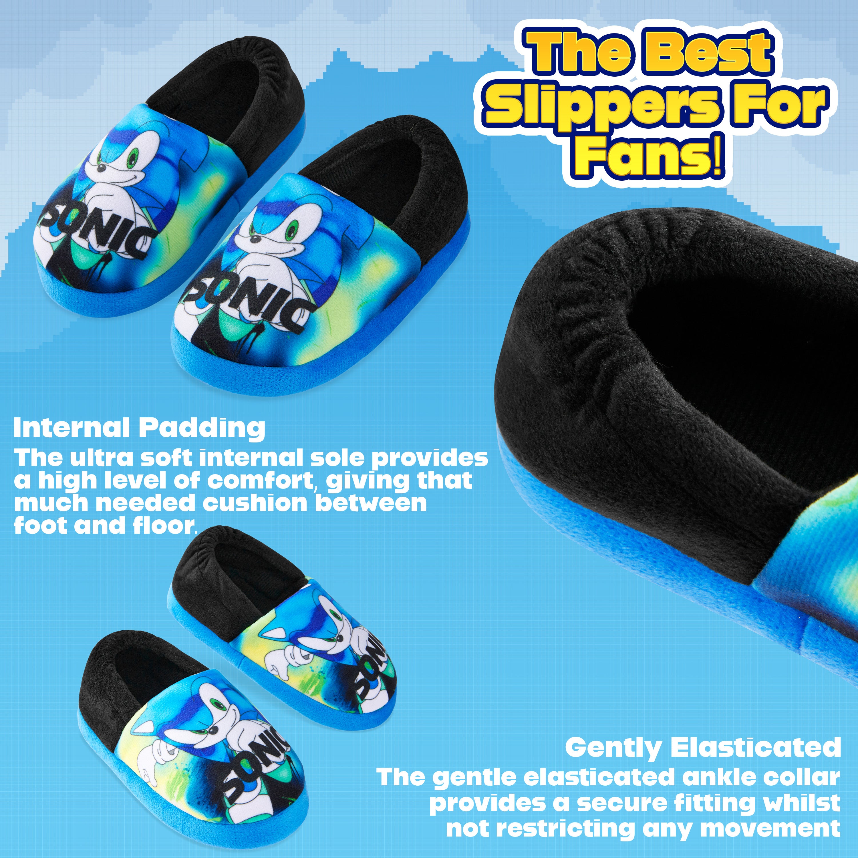 Sonic The Hedgehog Boys Slippers - Warm 3D Kids Slippers Size - Get Trend