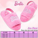 Barbie Women's Fluffy Slippers, Comfy Mule House Shoes - Cosy Gifts for Her