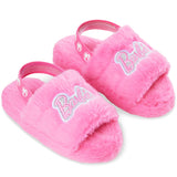 Barbie Girls Fluffy Slippers, Comfy Mule House Shoes - Gifts for Girls