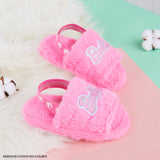 Barbie Girls Fluffy Slippers, Comfy Mule House Shoes - Gifts for Girls