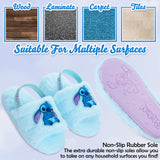 Disney Stitch Womens Fluffy Slippers, Comfy Mule House Shoes - Stitch Gifts for Women