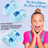 Disney Stitch Girls Fluffy Slippers, Comfy Mule House Shoes - Stitch Gifts for Girls