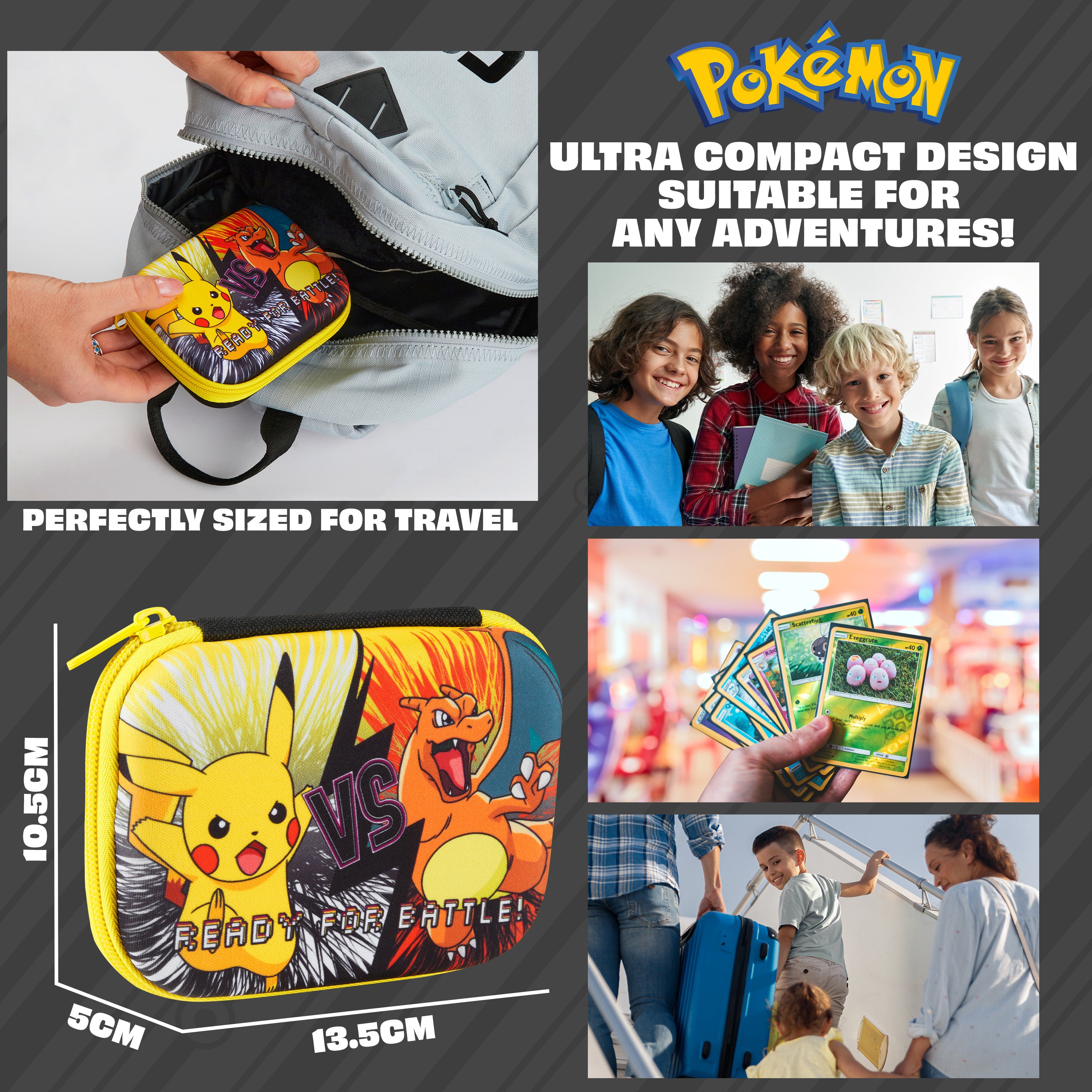 Pokemon Card Box, Playing Card Case Travel Storage Case Holds 200+ Cards - Get Trend