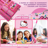 Hello Kitty Art Set for Kids with 137 Pieces, Drawing and Colouring Art Supplies in Carry Case - Kawaii Gifts for Girls