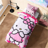 Hello Kitty Duvet Cover and Pillowcase Set Girls Teens Bedding  - Single Size