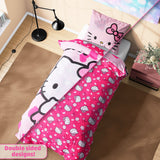 Hello Kitty Duvet Cover and Pillowcase Set Girls Teens Bedding  - Single Size