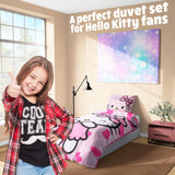 Hello Kitty Duvet Cover and Pillowcase Set Girls Teens Bedding  - Single Size