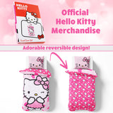 Hello Kitty Duvet Cover and Pillowcase Set Girls Teens Bedding  - Single Size