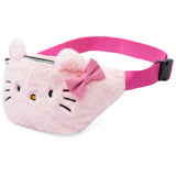 Hello Kitty Girls Fluffy Bum Bag with Adjustable Strap - Gifts for Her (Pink)