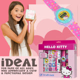 Hello Kitty Girls Digital Watch & Accessories Set, Kawaii Colourful Watch with Plastic Strap Diary Ink Stamps, Girls Gifts