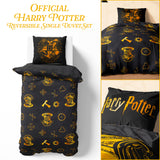 Harry Potter Duvet Cover and Pillowcase Set Kids Teens Women Bedding Bedroom Accessories - (Black Single)