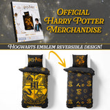 Harry Potter Duvet Cover and Pillowcase Set Kids Teens Women Bedding Bedroom Accessories - (Black Single)